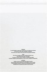 Value Collection - 12 x 15", 1.5 mil Resealable Suffocation Warning Polybags - Clear - Industrial Tool & Supply