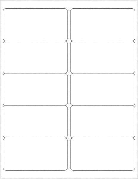 Tape Logic - 4" Long, Gloss White Paper Laser Label - For Laser Printers - Industrial Tool & Supply