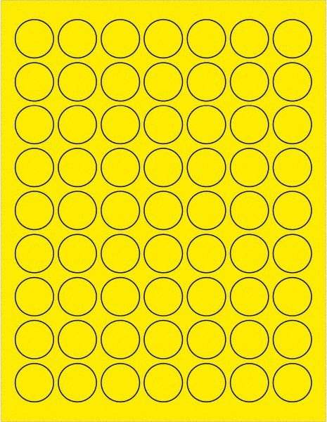 Tape Logic - 1" Long, Fluorescent Yellow Paper Laser Label - For Laser Printers - Industrial Tool & Supply