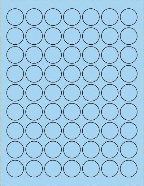 Tape Logic - 1" Long, Pastel Blue Paper Laser Label - For Laser Printers - Industrial Tool & Supply