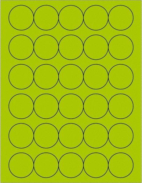 Tape Logic - 1-1/2" Long, Fluorescent Green Paper Laser Label - For Laser Printers - Industrial Tool & Supply