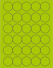 Tape Logic - 1-1/2" Long, Fluorescent Green Paper Laser Label - For Laser Printers - Industrial Tool & Supply