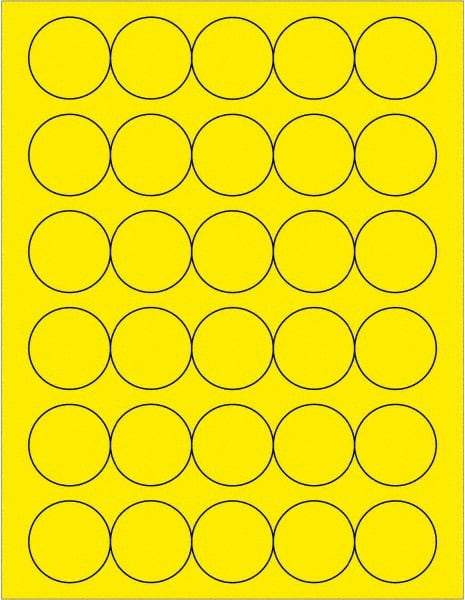 Tape Logic - 1-1/2" Long, Fluorescent Yellow Paper Laser Label - For Laser Printers - Industrial Tool & Supply
