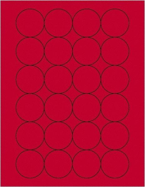 Tape Logic - 1.6" Wide x 1-21/32" Long, Fluorescent Red Paper Laser Label - For Laser Printers - Industrial Tool & Supply