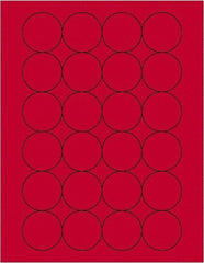 Tape Logic - 1.6" Wide x 1-21/32" Long, Fluorescent Red Paper Laser Label - For Laser Printers - Industrial Tool & Supply