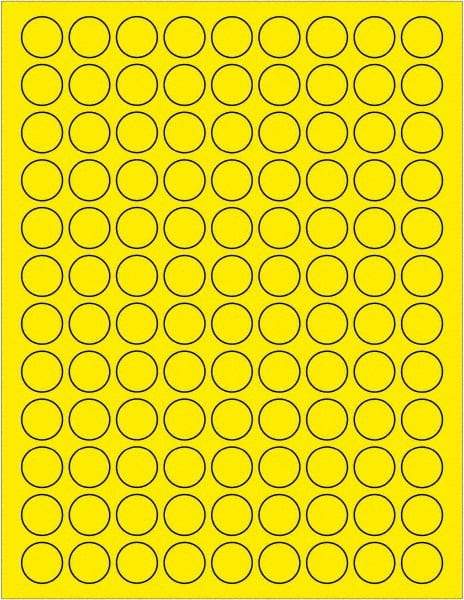 Tape Logic - 3/4" Long, Fluorescent Yellow Paper Laser Label - For Laser Printers - Industrial Tool & Supply