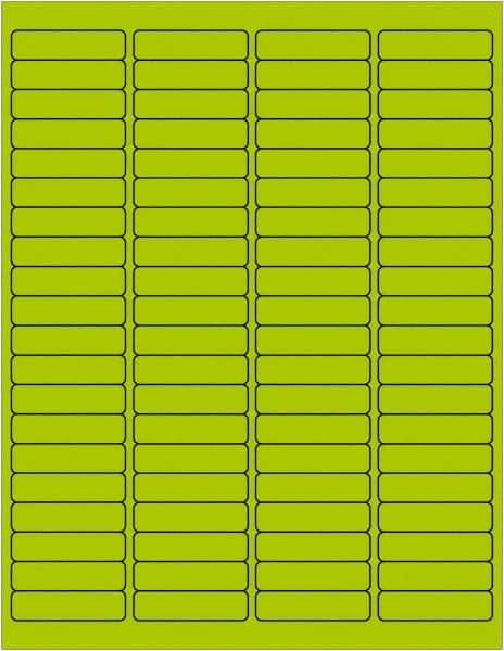Tape Logic - 1/2" Long, Fluorescent Green Paper Laser Label - For Laser Printers - Industrial Tool & Supply