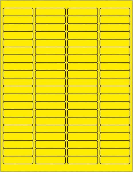 Tape Logic - 1/2" Long, Fluorescent Yellow Paper Laser Label - For Laser Printers - Industrial Tool & Supply