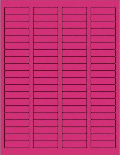 Tape Logic - 1-3/4" Long, Fluorescent Pink Paper Laser Label - For Laser Printers - Industrial Tool & Supply