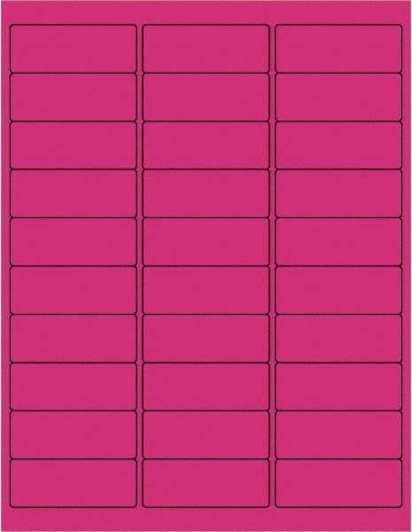 Tape Logic - 2-5/8" Long, Fluorescent Pink Paper Laser Label - For Laser Printers - Industrial Tool & Supply