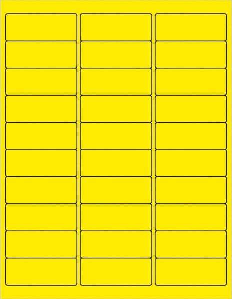 Tape Logic - 2-5/8" Long, Fluorescent Yellow Paper Laser Label - For Laser Printers - Industrial Tool & Supply