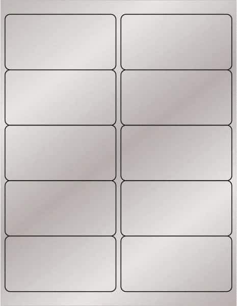 Tape Logic - 4" Long, Silver Paper Laser Label - For Laser Printers - Industrial Tool & Supply