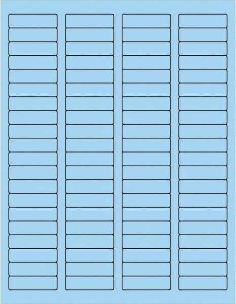 Made in USA - 1-3/4" Long, Pastel Blue Paper Laser Label - For Laser Printers - Industrial Tool & Supply