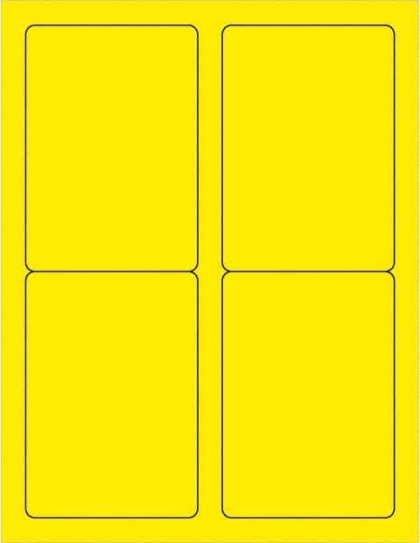 Tape Logic - 5" Long, Fluorescent Yellow Paper Laser Label - For Laser Printers - Industrial Tool & Supply