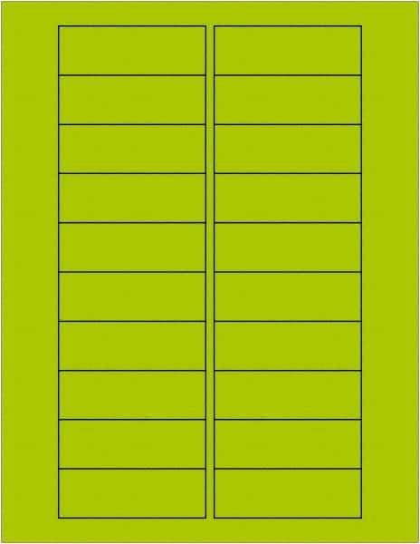 Tape Logic - 3" Long, Fluorescent Green Paper Laser Label - For Laser Printers - Industrial Tool & Supply