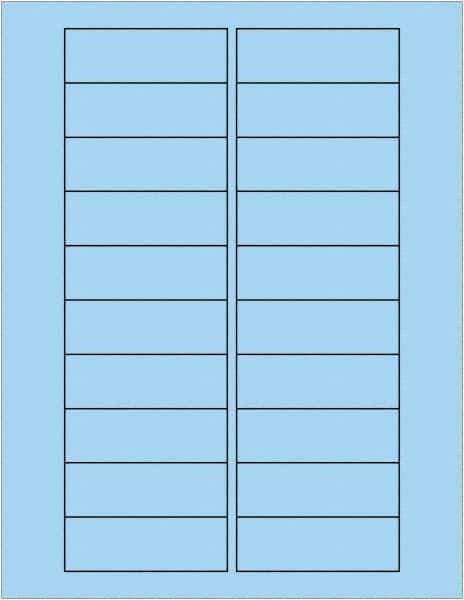 Tape Logic - 3" Long, Pastel Blue Paper Laser Label - For Laser Printers - Industrial Tool & Supply