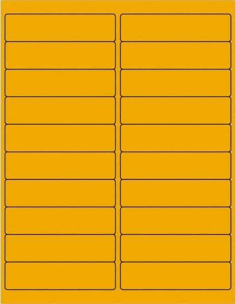 Tape Logic - 4" Long, Fluorescent Orange Paper Laser Label - For Laser Printers - Industrial Tool & Supply