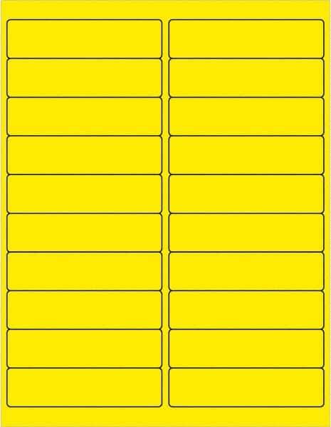 Tape Logic - 4" Long, Fluorescent Yellow Paper Laser Label - For Laser Printers - Industrial Tool & Supply