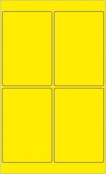 Tape Logic - 6" Long, Fluorescent Yellow Paper Laser Label - For Laser Printers - Industrial Tool & Supply