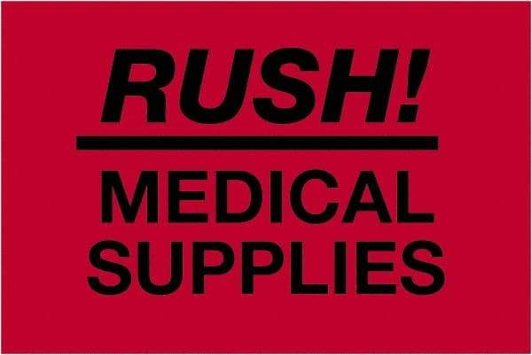 Tape Logic - 3" Long, Fluorescent Red Paper Shipping Label - For Multi-Use - Industrial Tool & Supply