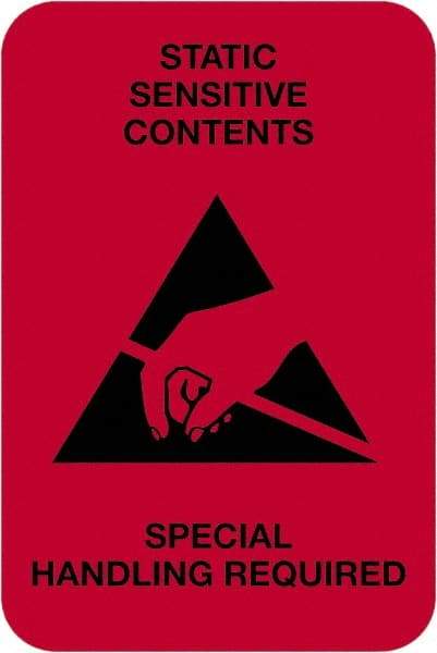 Tape Logic - 3" Long, Fluorescent Red Paper Shipping Label - For Multi-Use - Industrial Tool & Supply
