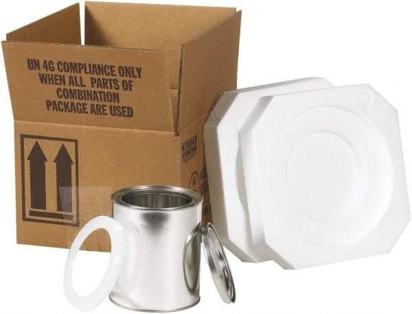 Made in USA - 5-1/8" Long x 5-1/8" Wide x 6-3/16" High Shipper Kit - Each - Industrial Tool & Supply