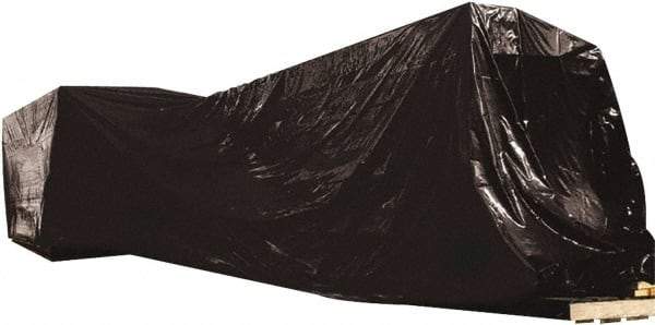 Made in USA - 100" Long x 8" Wide Polyethylene Plastic Film - Black, Case - Industrial Tool & Supply