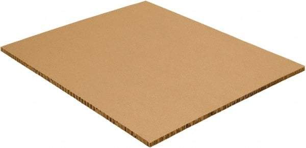 Made in USA - 1/2" High x 48" Long x 96" Wide Honeycomb Sheet - Kraft - Industrial Tool & Supply