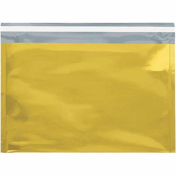 Value Collection - 12-3/4" Long x 9-1/2" Wide Peel-Off Self-Seal Metallic Mailer - Gold - Industrial Tool & Supply