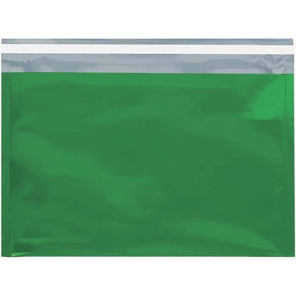 Value Collection - 12-3/4" Long x 9-1/2" Wide Peel-Off Self-Seal Metallic Mailer - Green - Industrial Tool & Supply