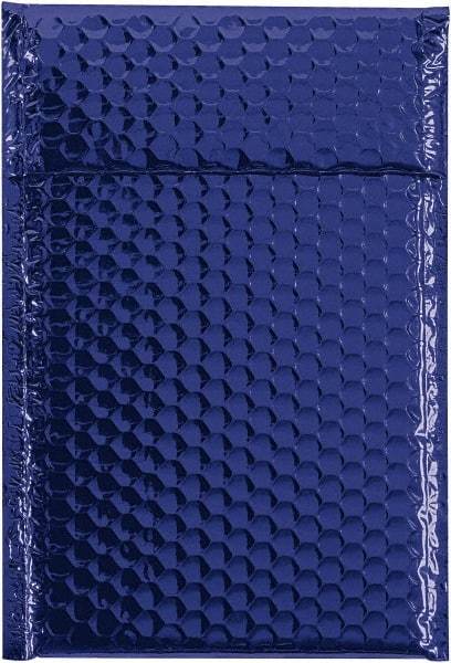 Made in USA - 11" Long x 7-1/2" Wide Peel-Off Self-Seal Bubble Mailer - Blue - Industrial Tool & Supply