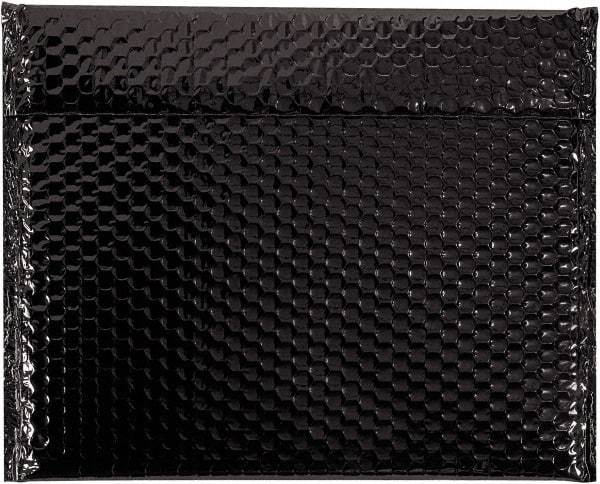 Made in USA - 11" Long x 13-3/4" Wide Peel-Off Self-Seal Bubble Mailer - Black - Industrial Tool & Supply
