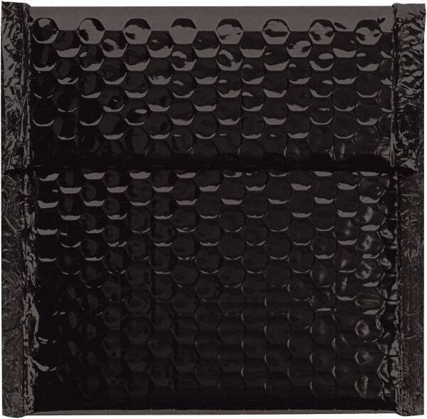 Made in USA - 6-3/4" Long x 7" Wide Peel-Off Self-Seal Bubble Mailer - Black - Industrial Tool & Supply