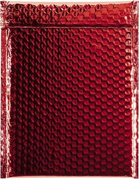 Made in USA - 11-1/2" Long x 9" Wide Peel-Off Self-Seal Bubble Mailer - Red - Industrial Tool & Supply