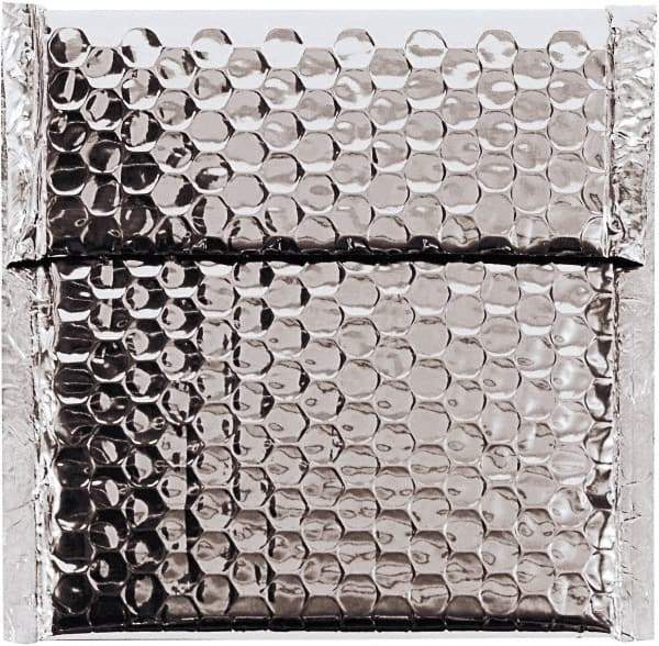 Made in USA - 6-3/4" Long x 7" Wide Peel-Off Self-Seal Bubble Mailer - Silver - Industrial Tool & Supply