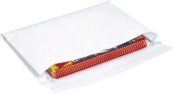 Made in USA - 15" Long x 10" Wide Peel-Off Self-Seal Expandable Envelope - White - Industrial Tool & Supply