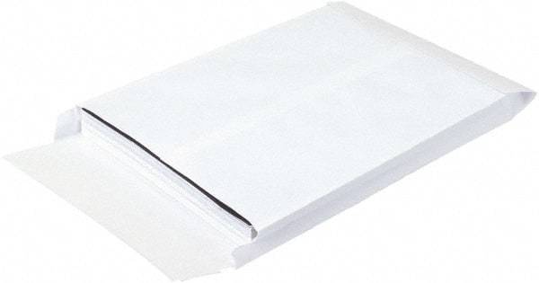 Made in USA - 13" Long x 10" Wide Peel-Off Self-Seal Expandable Envelope - White - Industrial Tool & Supply