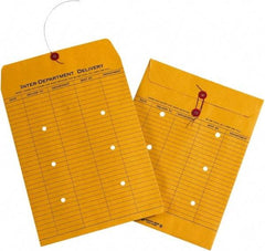 Made in USA - 13" Long x 10" Wide Draw String Inter-Department Envelope - Kraft - Industrial Tool & Supply