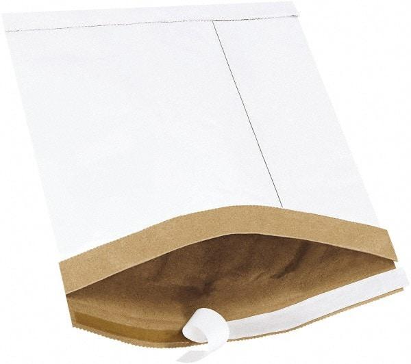 Made in USA - 12" Long x 8-1/2" Wide Peel-Off Self-Seal Padded Mailer - White - Industrial Tool & Supply
