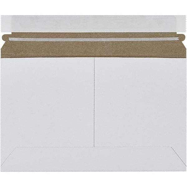 Made in USA - 6" Long x 9" Wide Peel-Off Self-Seal Flat Mailer - White - Industrial Tool & Supply