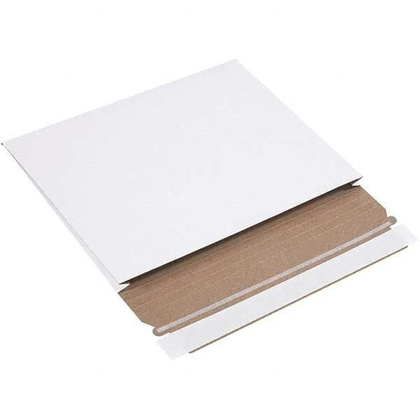 Made in USA - 7-3/4" Long x 10" Wide Peel-Off Self-Seal Flat Mailer - White - Industrial Tool & Supply