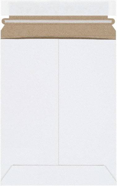 Made in USA - 9" Long x 7" Wide Peel-Off Self-Seal Flat Mailer - White - Industrial Tool & Supply