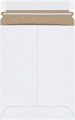 Made in USA - 9" Long x 7" Wide Peel-Off Self-Seal Flat Mailer - White - Industrial Tool & Supply