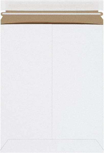 Made in USA - 12-1/4" Long x 9-3/4" Wide Peel-Off Self-Seal Flat Mailer - White - Industrial Tool & Supply