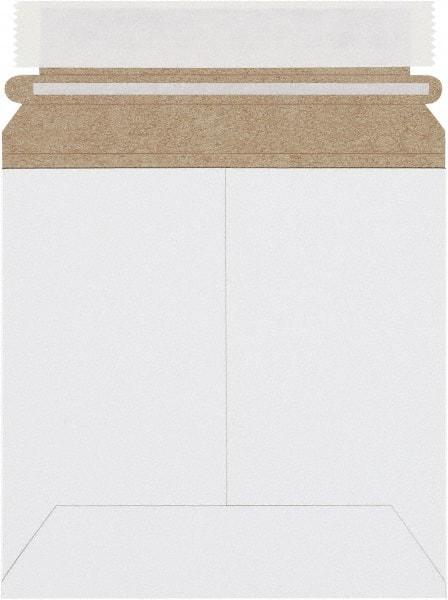 Made in USA - 6" Long x 6" Wide Peel-Off Self-Seal Flat Mailer - White - Industrial Tool & Supply