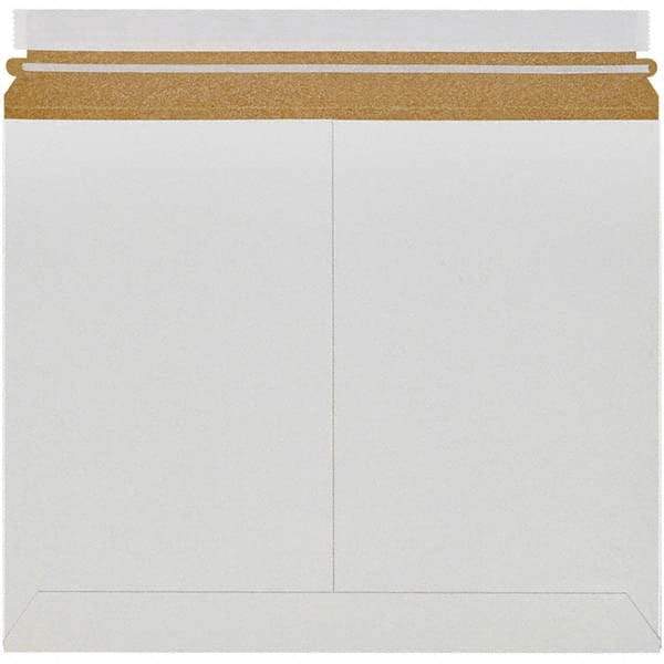 Made in USA - 11" Long x 13-1/2" Wide Peel-Off Self-Seal Flat Mailer - White - Industrial Tool & Supply