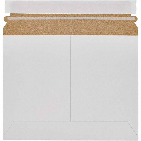 Made in USA - 7" Long x 9" Wide Peel-Off Self-Seal Flat Mailer - White - Industrial Tool & Supply