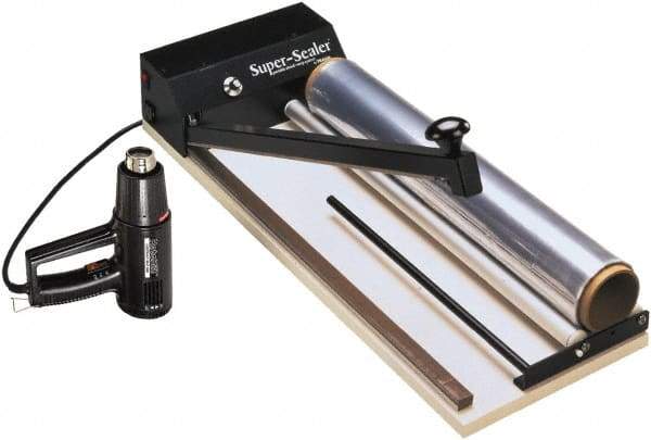 Made in USA - 40" Wide, Portable Shrink Wrap System - Contains Bar Sealer, Variable Temp Heat Gun, 36"x100 Roll of 75 Gauge PVC Shink Film, 1 Super Sealer Service Kit - Industrial Tool & Supply