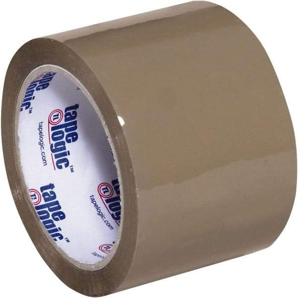 Tape Logic - 3" x 110 Yd Tan Acrylic Adhesive Packaging Tape - Polypropylene Film Backing, 2.6 mil Thick, 24.7 Lb Tensile Strength - Industrial Tool & Supply