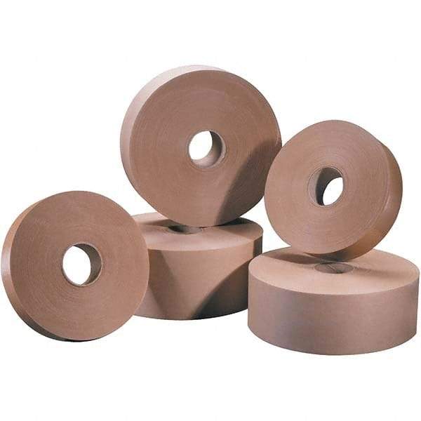 Tape Logic - 2" x 200 Yd Kraft Water Activated Adhesive Packaging Tape - Paper Backing, 5 mil Thick - Industrial Tool & Supply
